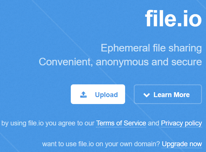 File.io Sharing Sites without Registration