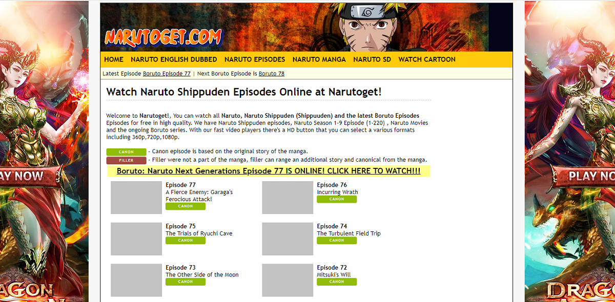 Narutoget for Free Anime Streaming
