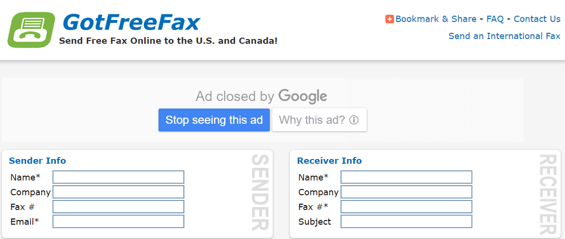 GotFreeFax for free online fax