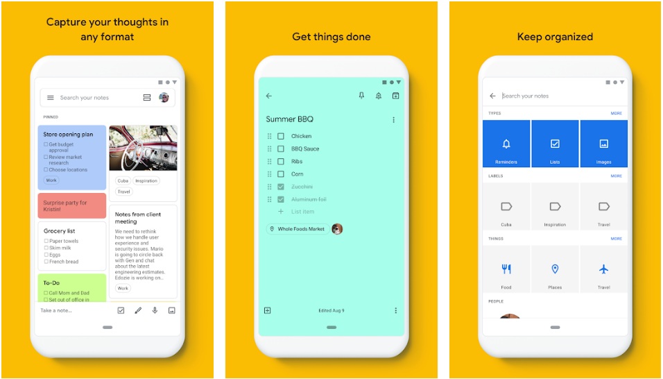 Google keep- Notes and Lists