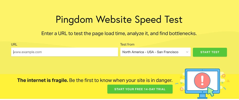 Pingdom - website speed testing