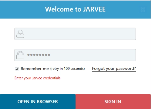 login into Jarvee
