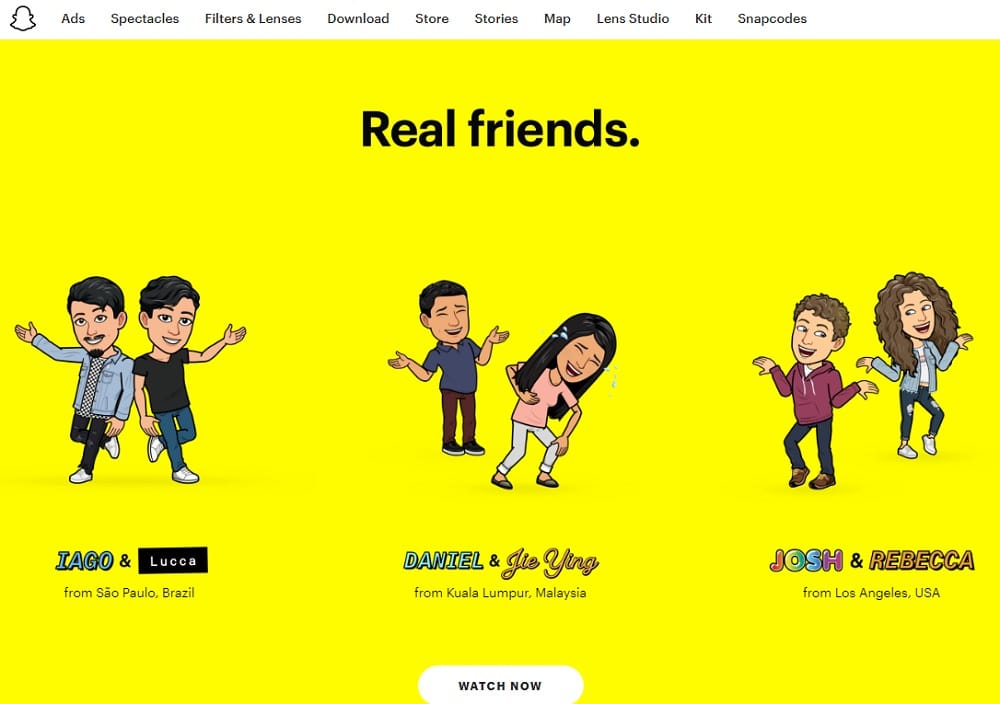 Snapchat Home Page