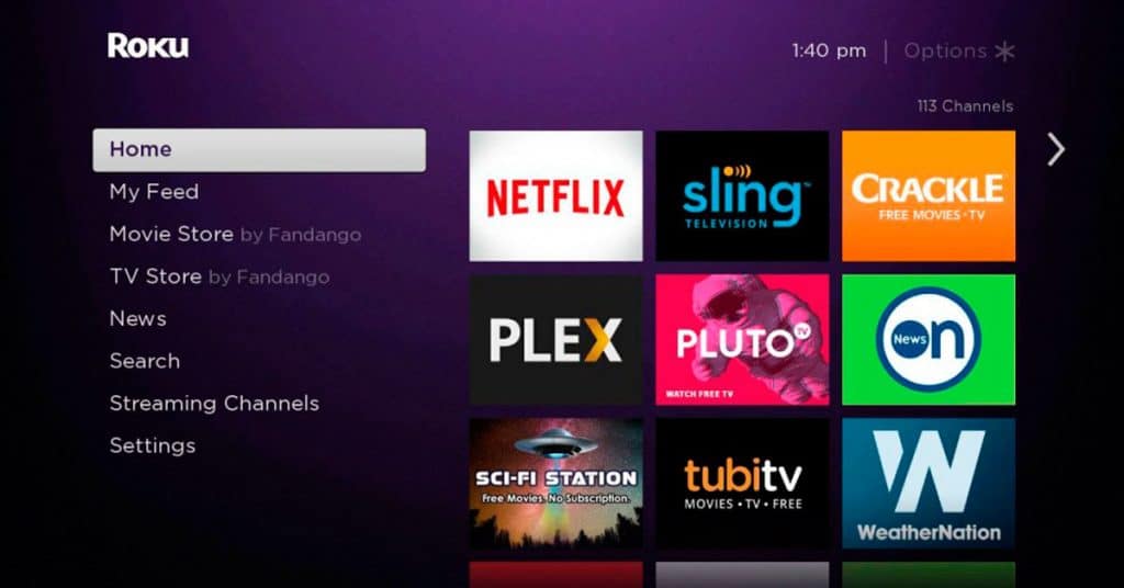 Search channel on roku