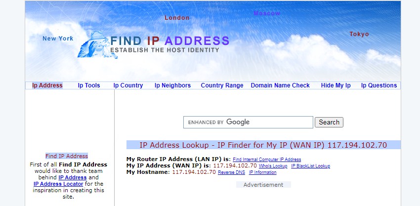 Find IP Address over view