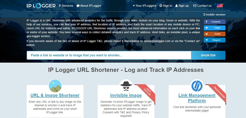 IP Logger URL Shortener over view