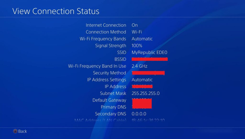 ps4 View Connection Status