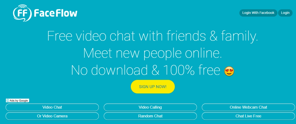 FaceFlow video chat rooms