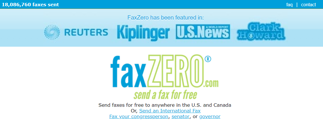 FaxZero for free online fax