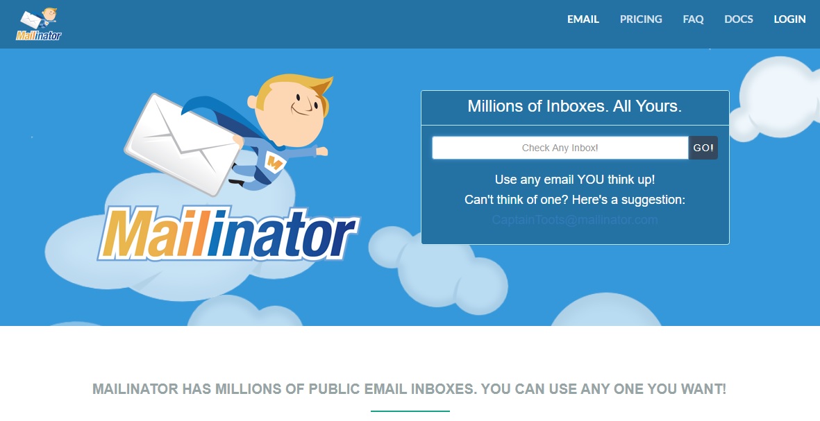 Электронный сайт 35. Mailinator. Генератор электронной почты. Емайл 20 минут..