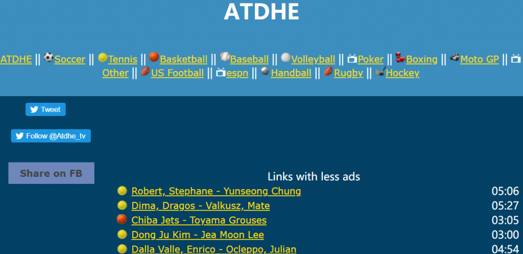 ATDHE - Free sport TV