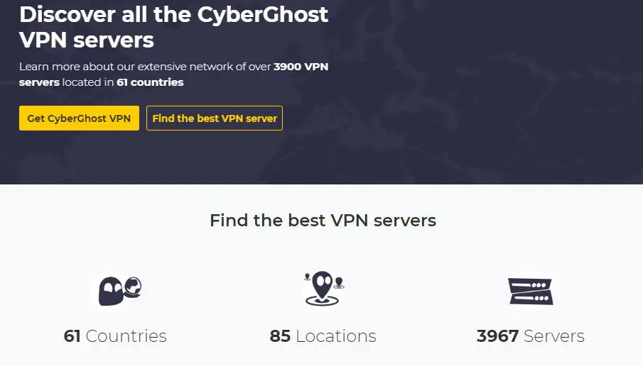 cyberghost vpn server locations