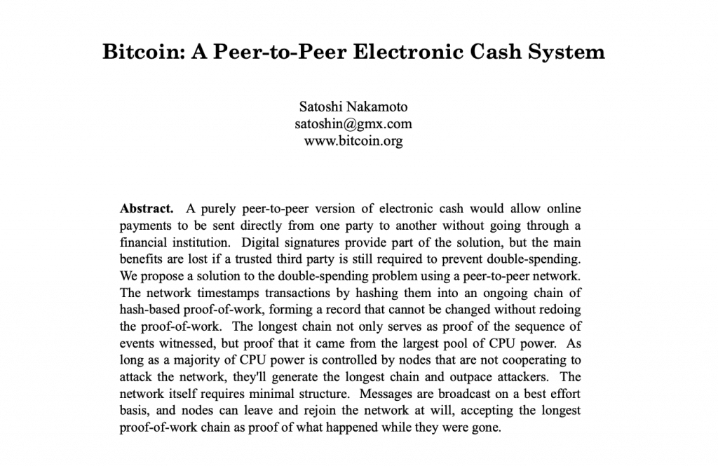  Bitcoin paper