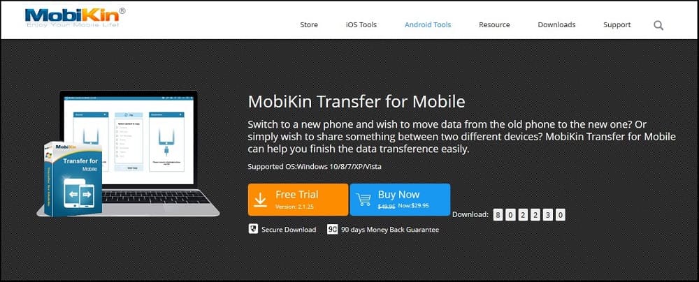MobiKin Transfer for Mobile homepage