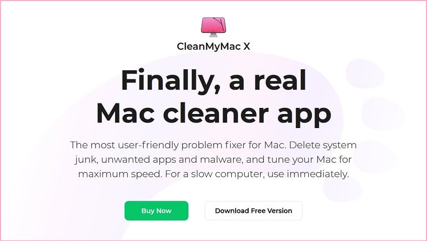 CleanMyMac homepage
