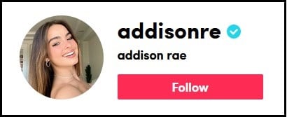 Addison Rae tiktok profile