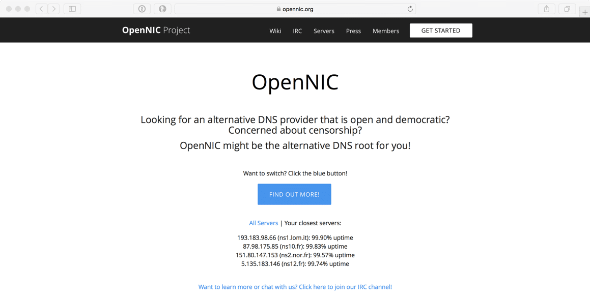 Opennic dns как использовать