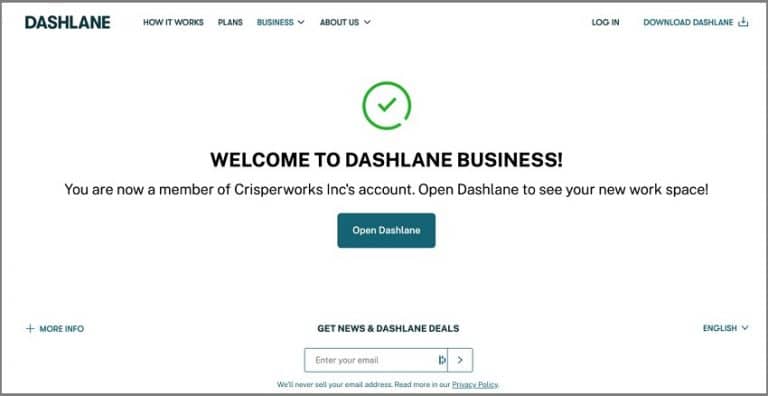 dashlane business account