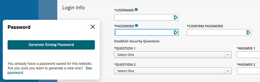 Dashlane Password generator