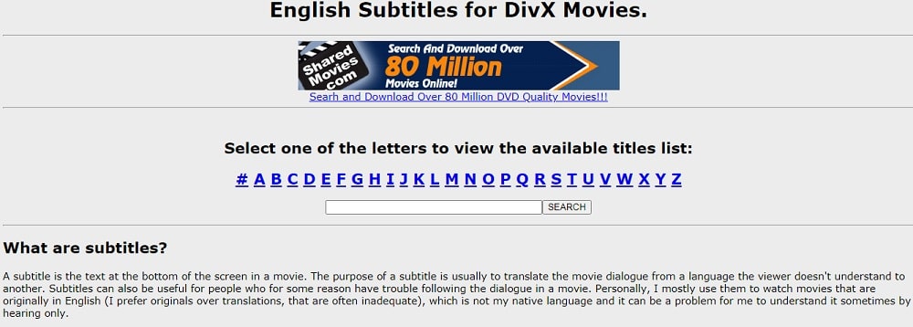 DivX Movies English Subtitles Home Page