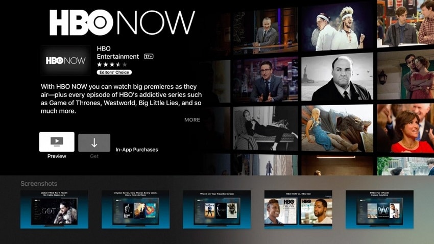 HBO Now homepage