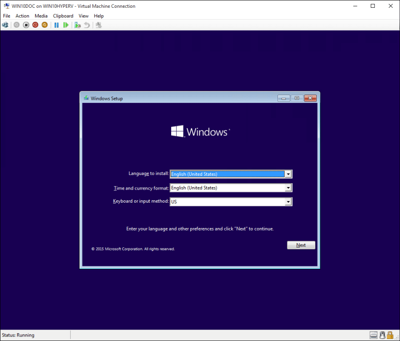 How to set up the virtual machine on Windows 10 step 1
