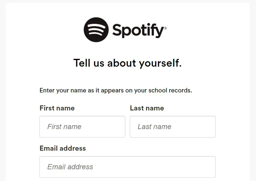 Sign up for Spotify option for hulu