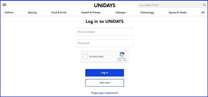 UniDAYS Account Sign-in