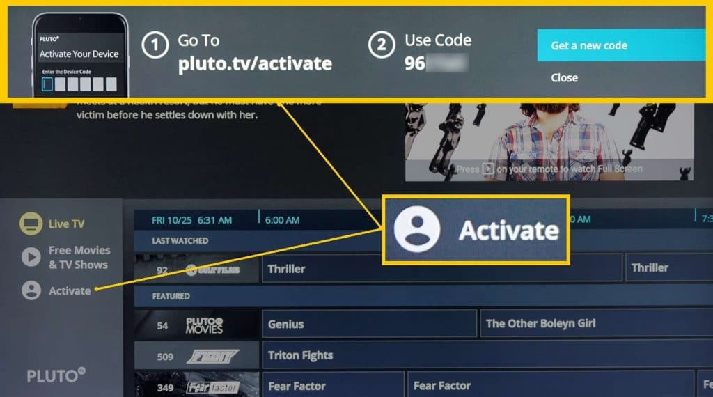 Pluto TV code