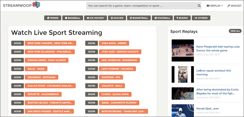 Streamwoop & 20 Alternatives for Watch Online Football Streams