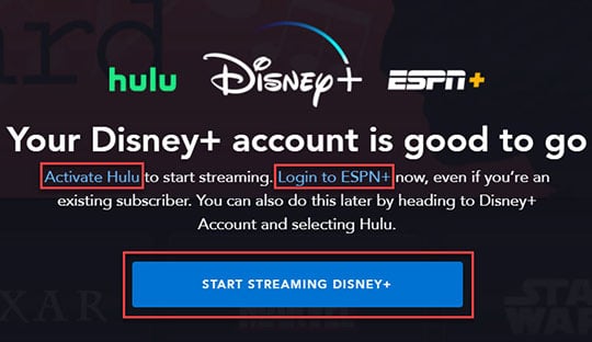 activate Hulu using Disney+ Application