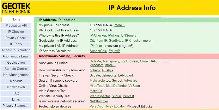 IP Address Info over view