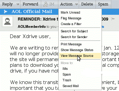 AOL Message Source