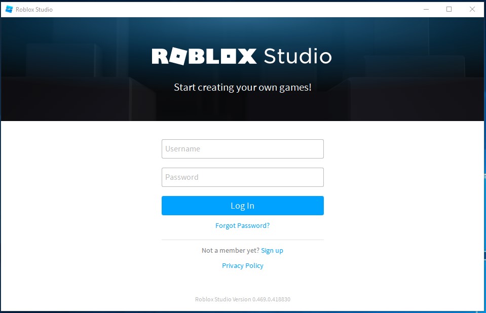 log in to your Roblox account