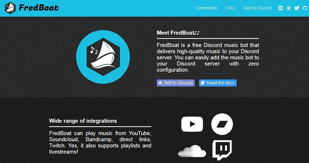 Fred Boat Homepage overview