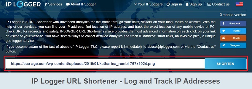 iplogger to produce short links