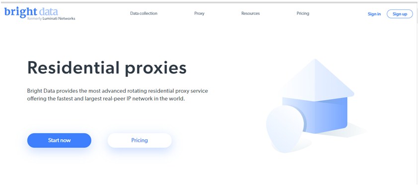 Bright Data Residential Proxies Homepage