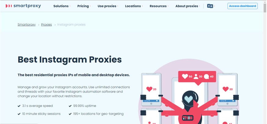 Smart Proxy Instagram Homepage