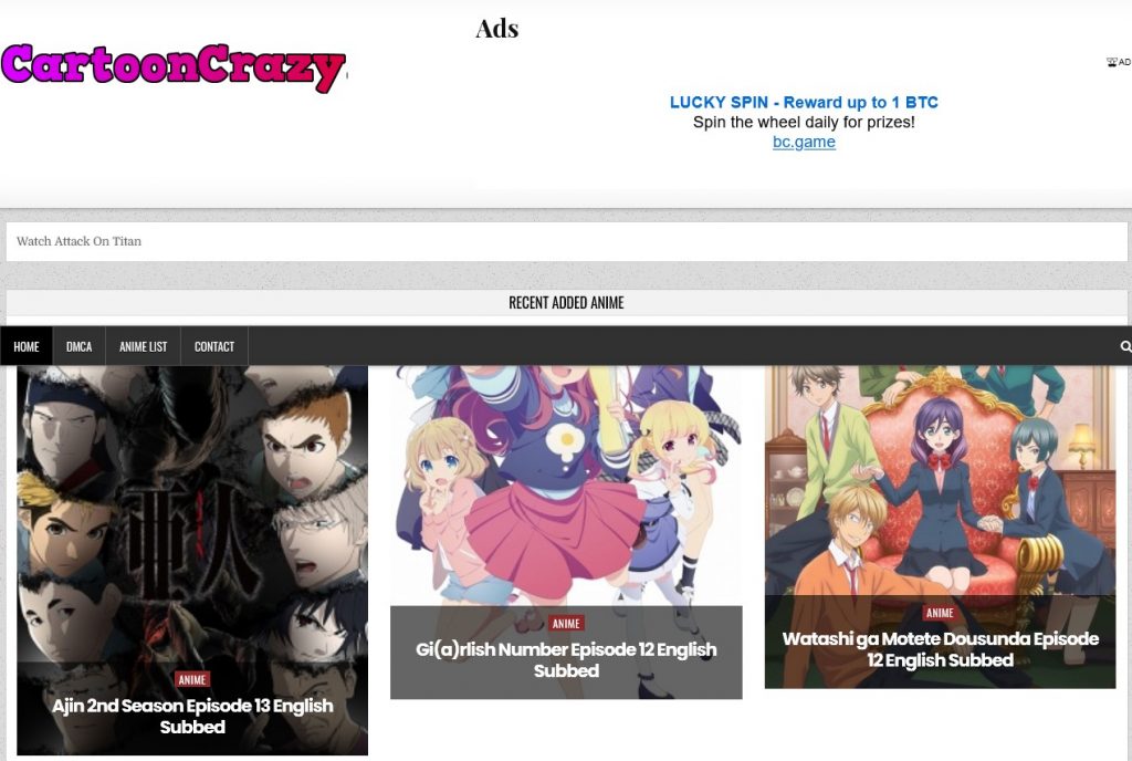 Cartooncrazy homepage