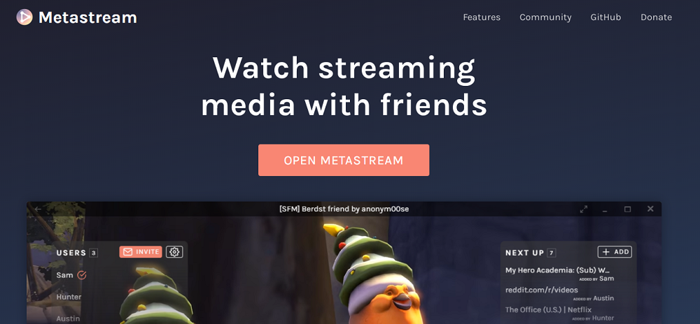 MetaStream homepage