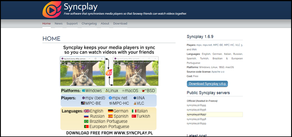 Syncplay homepage