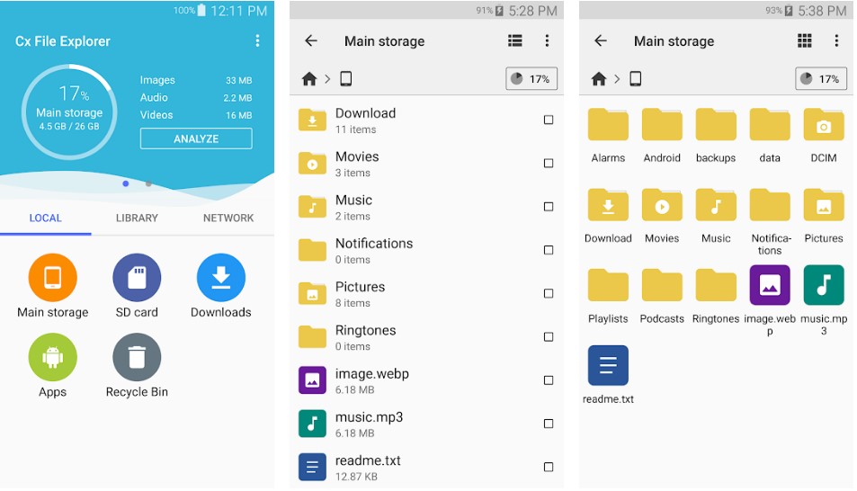 Cx file explorer from Google Play store