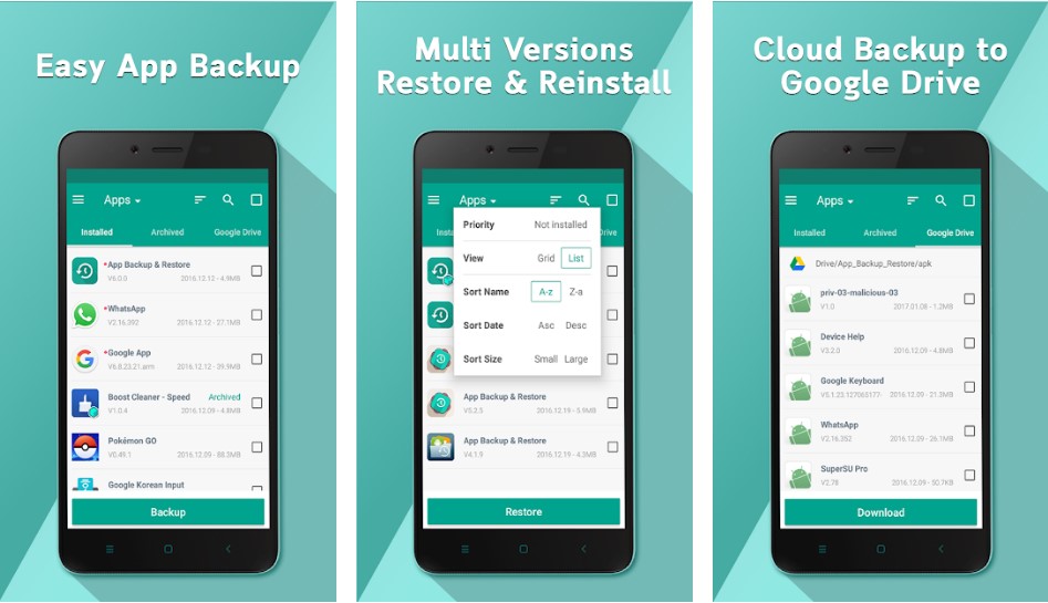Backup and Restore from Play Store