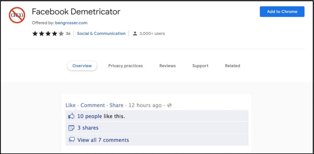 Facebook Demetricator