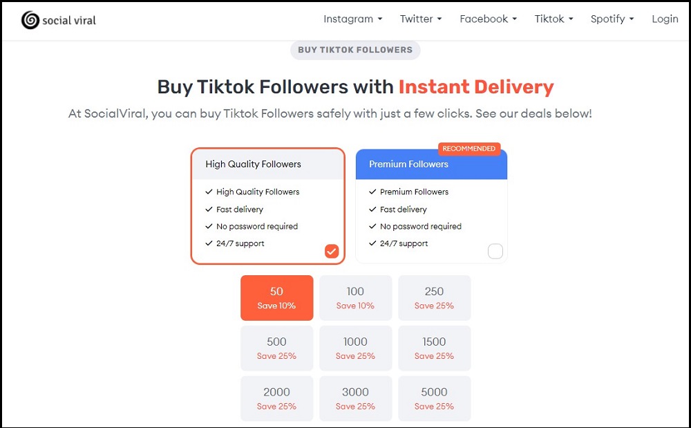 SocialViral for Buy TikTok Followers