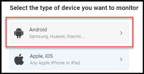 Select your device type