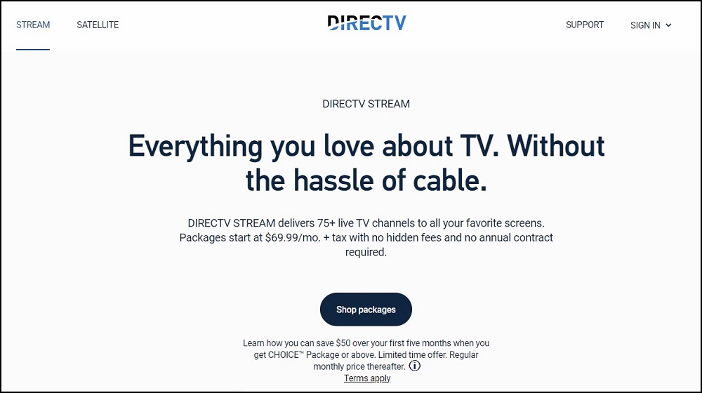 DirectTV Homepage