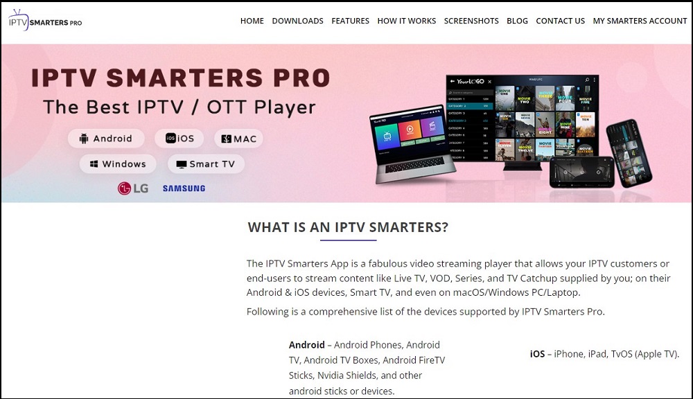 IPTV Smarters Homepage
