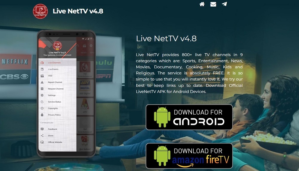 LiveNetTV Homepage