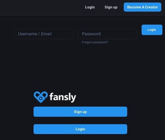 Sign in to your Fansly account